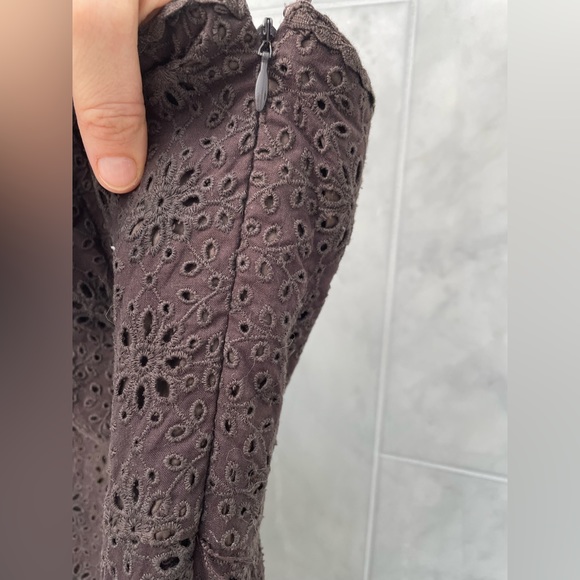 Banana Republic Strapless Chocolate Brown Eyelet Cotton Dress, size 2 - Picture 6 of 11